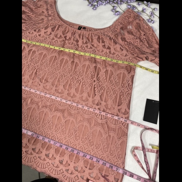 NWT $49 Want And Need Pink Lace 3/4‎ Sleeve Top [ PLUS SZ 2X ] - Picture 4 of 12